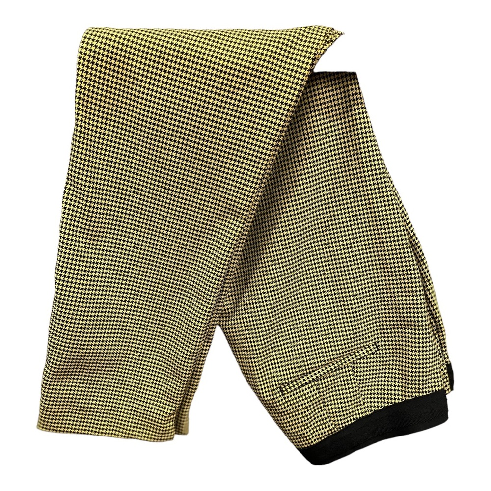 Zara- Houndstooth zipper, clasp Pants W/Stretchy Waist Band. Yellow and black.